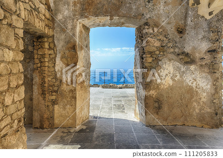 Ruins of an old castle in south of Italy 111205833