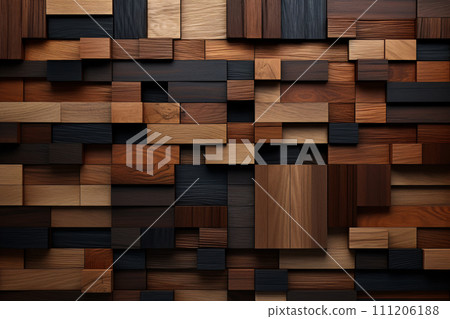 Dark brown wood background textured, modern and luxurious wooden abstract background. generative ai Dark brown wood background textured, modern and luxurious wooden abstract background. generative ai 111206188