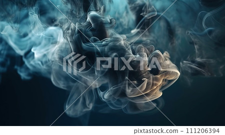 Dramatic vortex of clouds or smoke background. Vapor swirls. Generative AI Dramatic vortex of clouds or smoke background. Vapor swirls. Generative AI 111206394