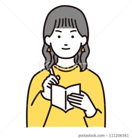 一名婦女寫備忘錄的插圖 111206561
