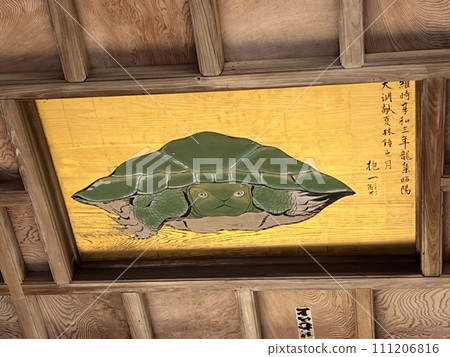 江島神社奧津宮的天花板畫,一隻烏龜凝視著四面八方 江島神社奧津宮的天花板畫,一隻烏龜凝視著四面八方 111206816