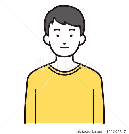 Illustration of a woman facing the front 111206847