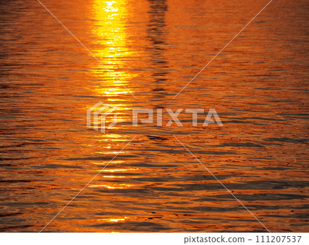 Water surface shining in the setting sun Water surface shining in the setting sun 111207537