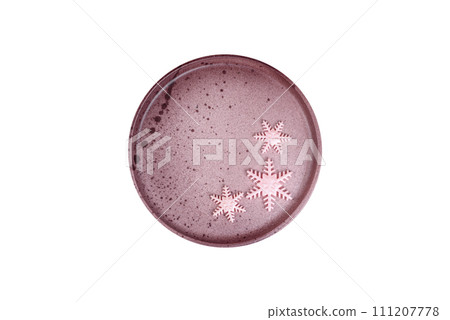 Beautiful winter snowflakes on a plain background with copy space 111207778