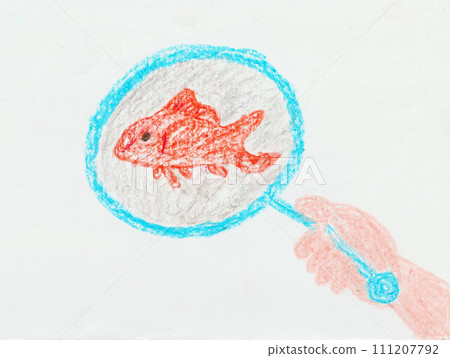 A child's drawing of a goldfish 111207792