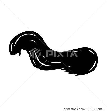 Scribble brush stroke element, abstract charcoal curly line illustration for background design 111207885