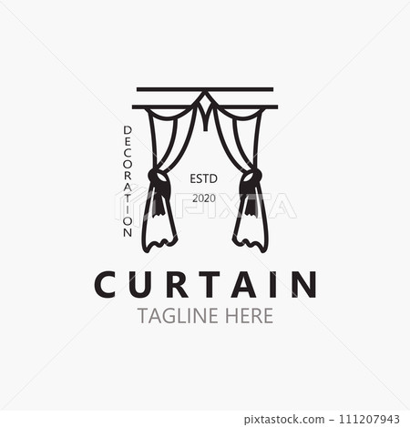 Curtain logo decoration style minimalist elegant vector design illustration Curtain logo decoration style minimalist elegant vector design illustration 111207943