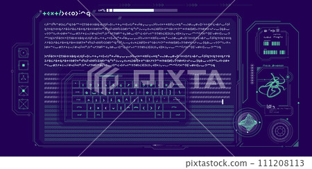 Futuristic HUD interface for processing server data. 111208113
