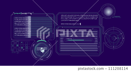 Design elements for infographic of sci-fi communication. 111208114