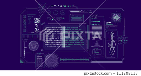 Futuristic HUD interface for processing data. 111208115