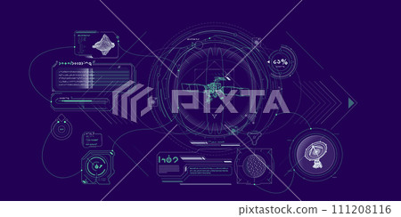 Sci-fi HUD interface for data research. 111208116