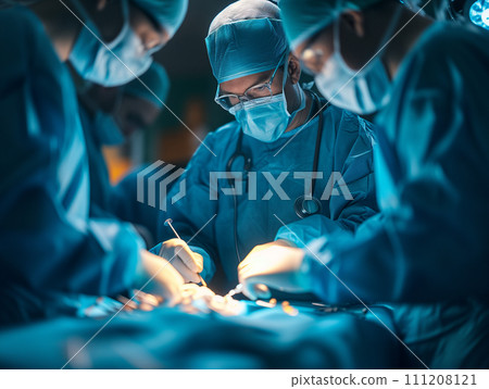 Doctor operating in operating room Doctor operating in operating room 111208121