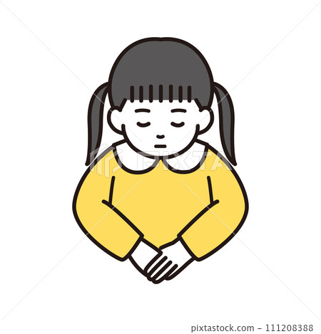 一個孩子鞠躬的插圖 111208388