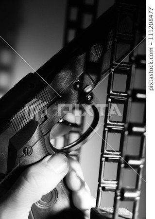 Pistol gun artistic photo book cover design Pistol gun artistic photo book cover design 111208477