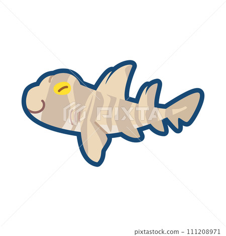 Cute cat shark illustration 111208971