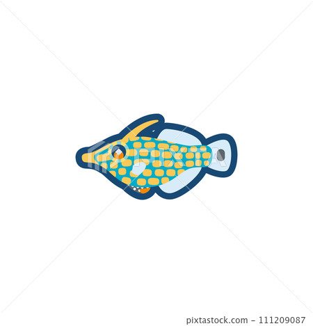 Illustration of cute proboscis filefish 111209087