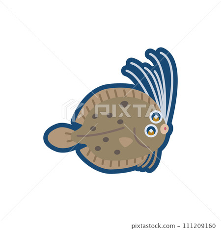 可愛的石斑魚比目魚的插圖 111209160