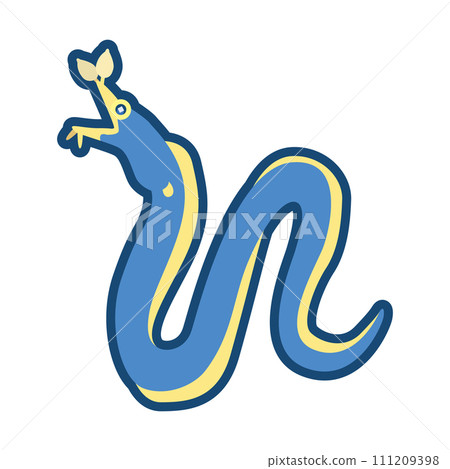 Illustration of a cute moray eel (male) Illustration of a cute moray eel (male) 111209398