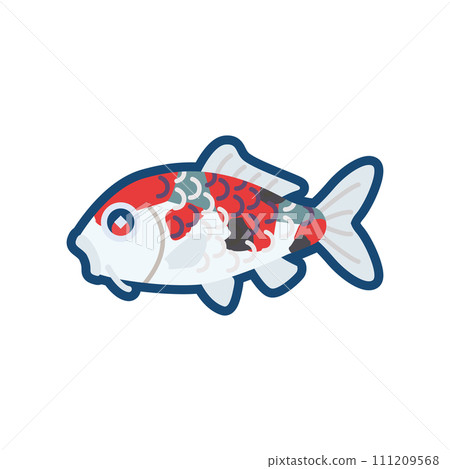 可愛的日本鯉魚插圖(五種顏色) 可愛的日本鯉魚插圖(五種顏色) 111209568