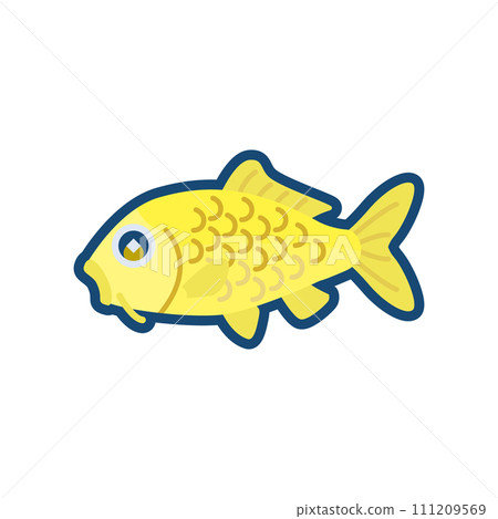 可愛的錦鯉魚(金色)的插圖 可愛的錦鯉魚(金色)的插圖 111209569
