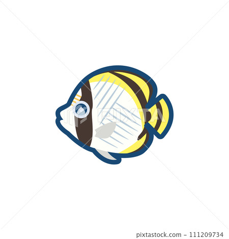 可愛的松雞蝴蝶魚的插圖 可愛的松雞蝴蝶魚的插圖 111209734