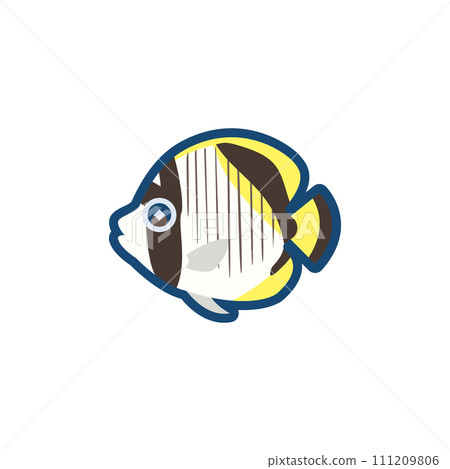 可愛的假松雞蝴蝶魚的插圖 可愛的假松雞蝴蝶魚的插圖 111209806