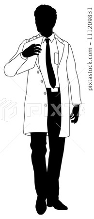 Scientist Engineer Survey Clipboard Man Silhouette Scientist Engineer Survey Clipboard Man Silhouette 111209831