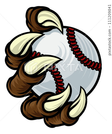 Baseball Ball Claw Cartoon Monster Animal Hand Baseball Ball Claw Cartoon Monster Animal Hand 111209841