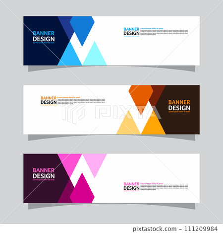 Vector set of landscape banner background design concept. Web background business layout template Vector set of landscape banner background design concept. Web background business layout template 111209984