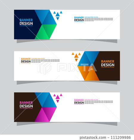 Vector set of landscape banner background design concept. Web background business layout template Vector set of landscape banner background design concept. Web background business layout template 111209986
