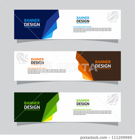 Vector set of landscape banner background design concept. Web background business layout template 111209999