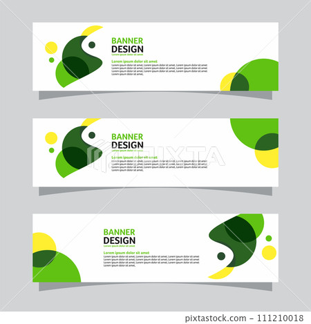 Vector set of landscape banner background design concept. Web background business layout template 111210018