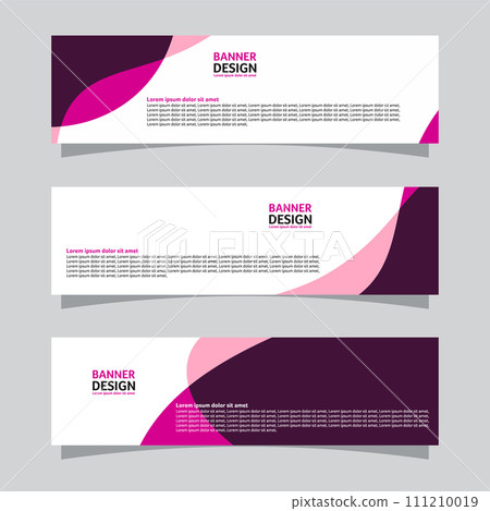 Vector set of landscape banner background design concept. Web background business layout template 111210019