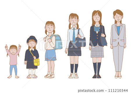 A set of women from toddlers to working women 111210344