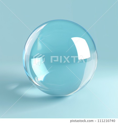 AI-generated content. Big transparent crystal round bubble. Generative AI 111210740