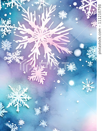 Snowflakes painted background watercolour duotone color palette Snowflakes painted background watercolour duotone color palette 111210798