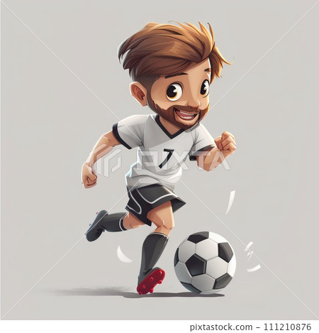 AI-generated content. Football player kicks the soccer ball ready to the match. Generative AI 111210876