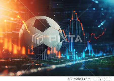 AI-generated content. Online bet and analytics and statistics for soccer game. Generative AI 111210900