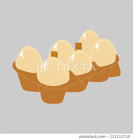 Egg vector illustration, Collection of whole, broken, fried, yolks, eggshells and boiled eggs. Whole and broken white and yellow fresh raw eggs. 111212710