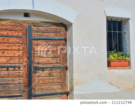 Classical wine cellar in Europe. Wine scenary. Outdoor view 111212746