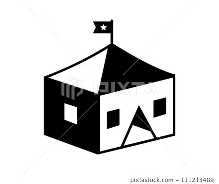 medical tent black icon. medical tent black icon. 111213489