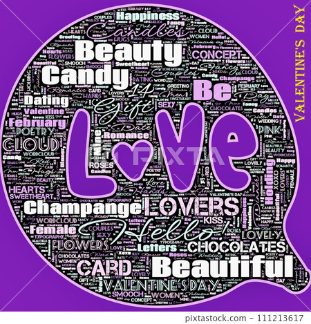 Word Cloud of the Happy Valentibne's Day as background 111213617
