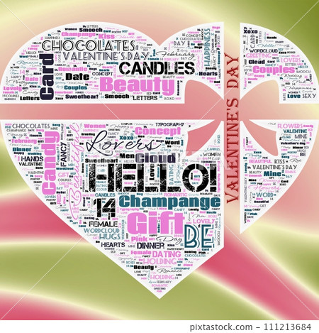 Word Cloud of the Happy Valentibne's Day as background 111213684