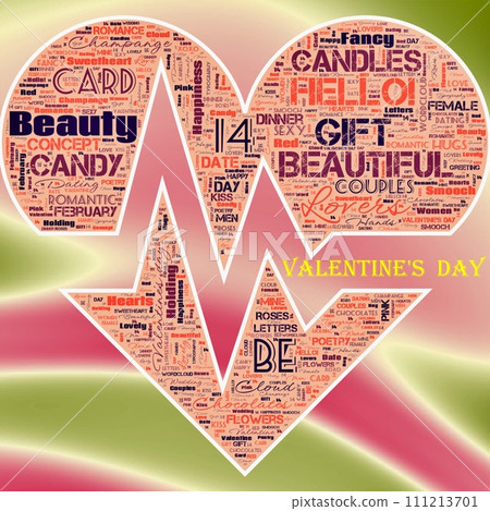 Word Cloud of the Happy Valentibne's Day as background 111213701