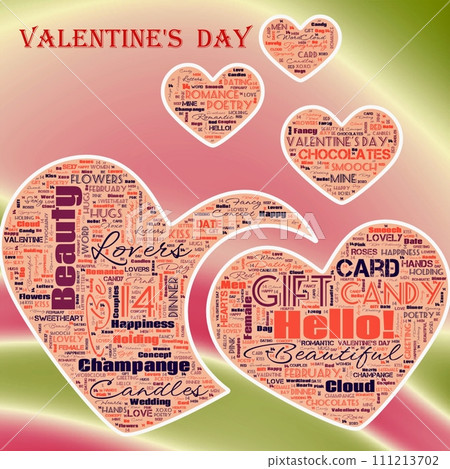 Word Cloud of the Happy Valentibne's Day as background 111213702