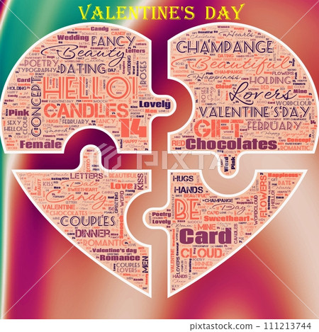 Word Cloud of the Happy Valentine's Day as background 111213744