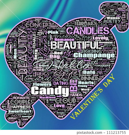Word Cloud of the Happy Valentine's Day as background 111213755