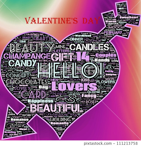 Word Cloud of the Happy Valentine's Day as background 111213758