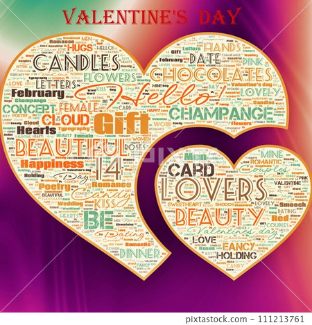 Word Cloud of the Happy Valentine's Day as background 111213761