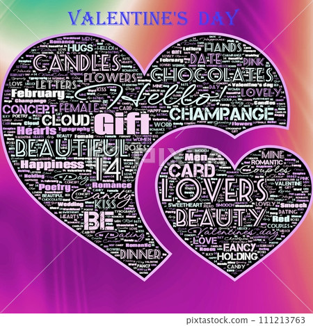 Word Cloud of the Happy Valentine's Day as background 111213763